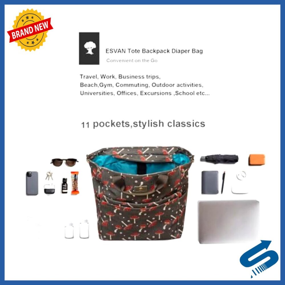 Multifunctional Tote Backpack Convertible Crossbo… - image 5